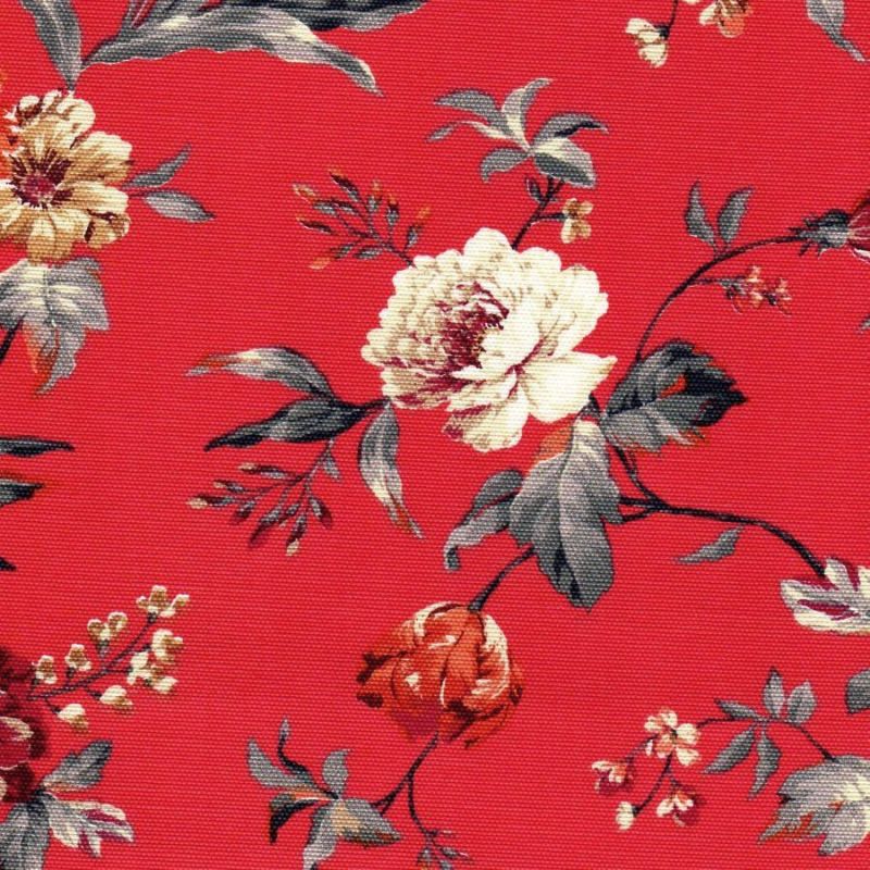 red floral print