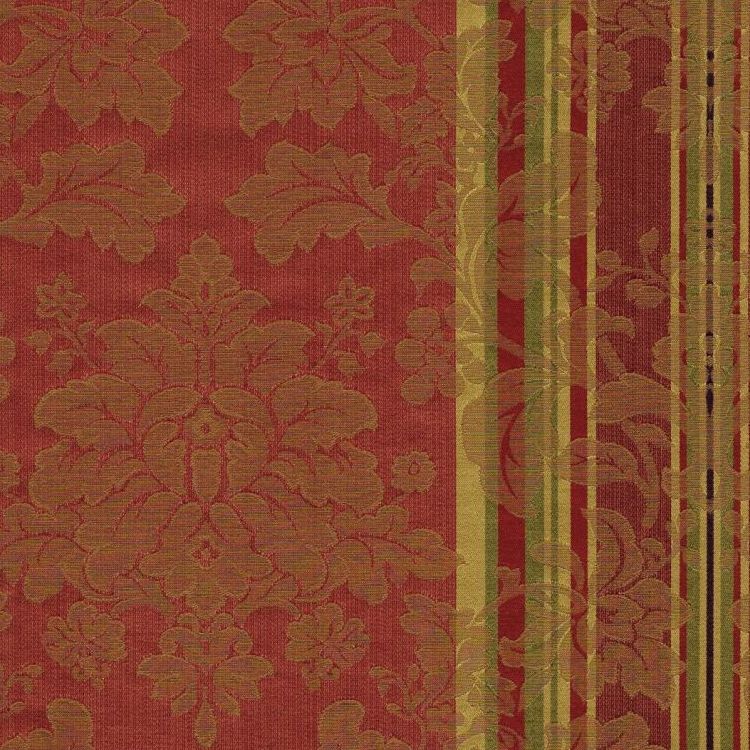RENAISSANCE A RED Floral Jacquard Upholstery And Drapery Fabric