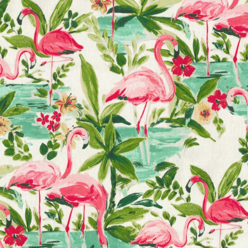Waverly Floridian Flamingo In Bloom 6813 Tropical Print Upholstery