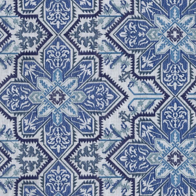 Waverly Crystalline Emb Lapis 654412 Floral Embroidered Drapery