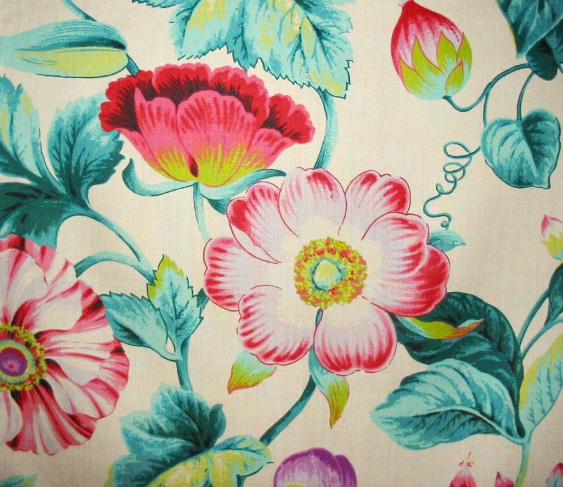 Braemore GRANDIFLORA/MNAT 003 SUNKISSED Floral Linen Fabric ...