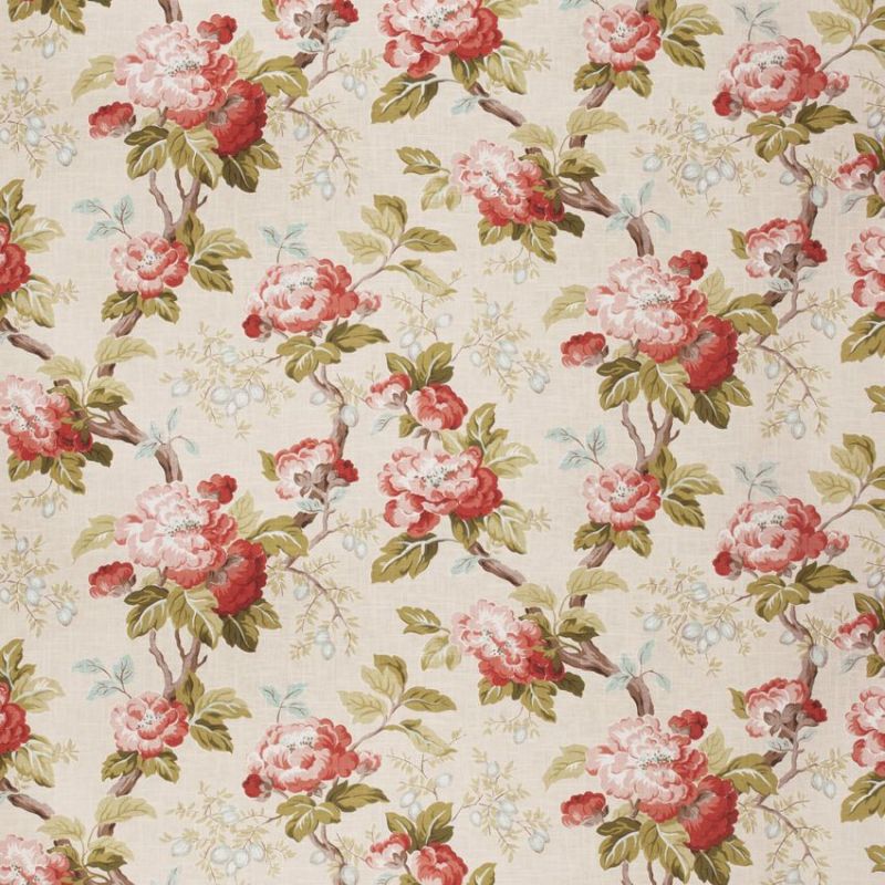 coral floral fabric