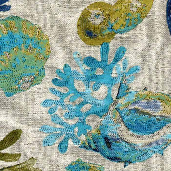 Sanibel Lagoon Tropical Jacquard Upholstery And Drapery Fabric