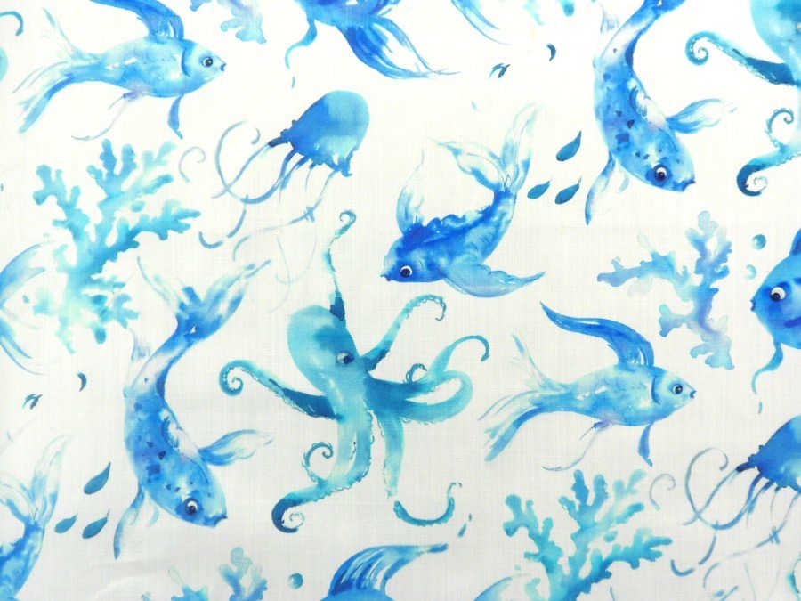 Under The Sea Marine Tropical Print Fabric