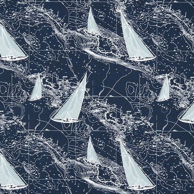 Nautical Chart Print Fabric